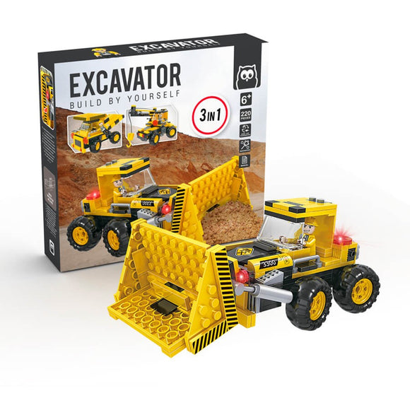 Excavator. Build by Yourself 3 in 1. 220 pieces