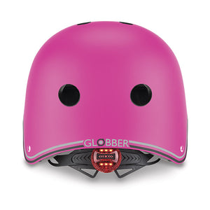 Junior Helmet with LED Safety Lights Deep Pink