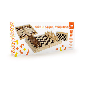 Wooden Chess, Draughts and Backgammon in 1